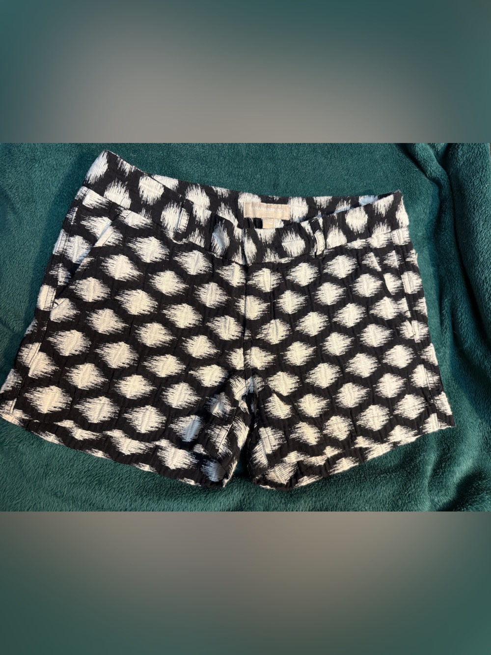 Banana Republic Black and White Printed Bermuda Shorts